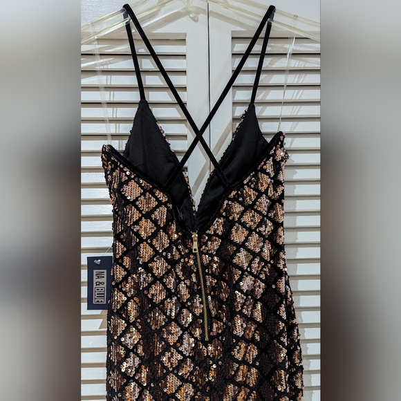 Privy Black with Rose gold sequins dress - Picture 5 of 10